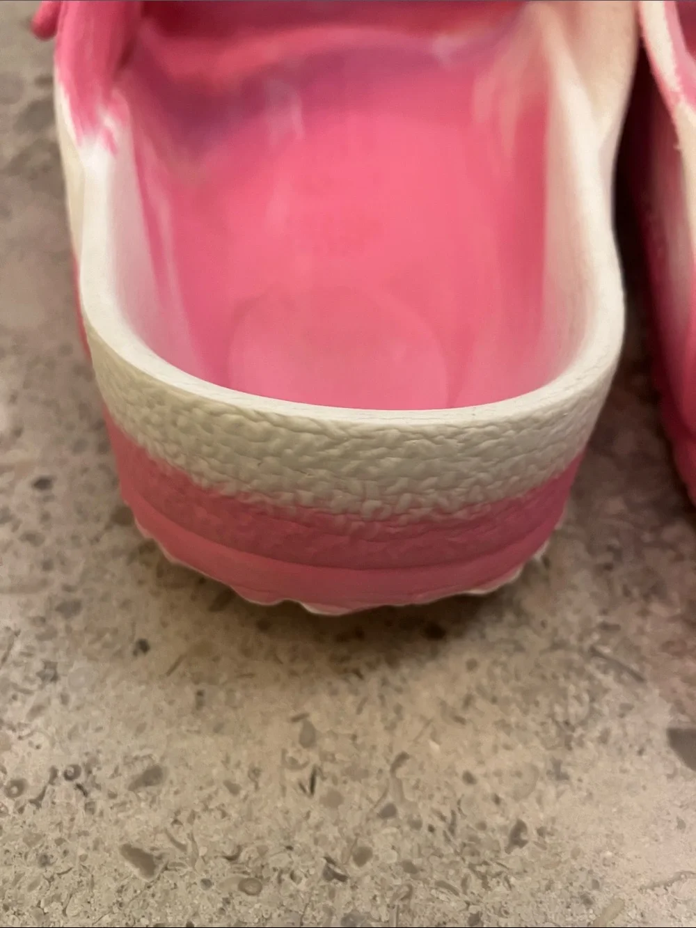 BIRKENSTOCK Kids Pink/White Swirl Pattern Two-Buckle EVA Slides Size 34/ 3-3.5 U